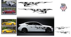 Self-Adhesive Flame Graphics Decals – 2Pcs 103” for Trucks & Off-Road Vehicles