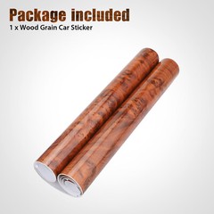 Car Interior Wood Grain Sticker Textured Glossy Wrap Decal Sheet Vinyl Film DIY