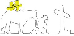 Christian Cowboy Praying / Horse & Cross Choose Color p331 Free Same Day Ship