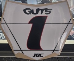 1 MOTOCUTZ Number Plate Decal – (Black/White/Gloss) – Item#99