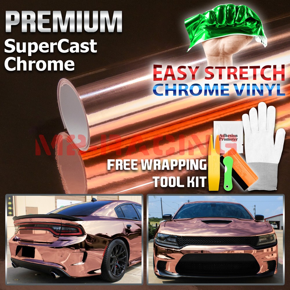 Supercast Chrome Rose Gold Car Vinyl Wrap Decal Sticker Air Release Bubble Free