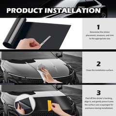 4.9 x 0.98Ft Car Wrap Vinyl,High Gloss Black Vinyl 59×11.81×0.01 inch,