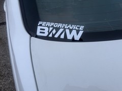 🏁 BMW Performance Vinyl Decal – Car Sticker for Enthusiasts Matte White