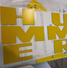 Yellow Letters for H2 Rear Bumper Inserts ABS Plastic