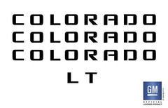 2015-2020 Chevy Colorado LT Emblem Overlay Decal Letters (BLACK) Set of 4