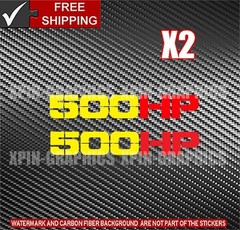500 HP / HORSEPOWER VINYL DECAL STICKER 2 COLOR STICKERS YLLW/RED