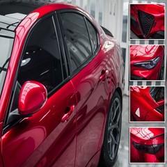 5FTx50FT PET Metallic Paint Soul Red Vinyl Wrap Self-Adhesive Air Release