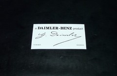 Windshield Sticker “a DAIMLER-BENZ product ” with Gottlieb Daimler’s signature