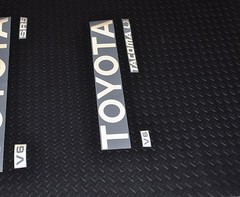 REFLECTIVE TOYOTA TACOMA BLACK TRUCK TAILGATE LOGOS DECAL 95-99 V6 pickup