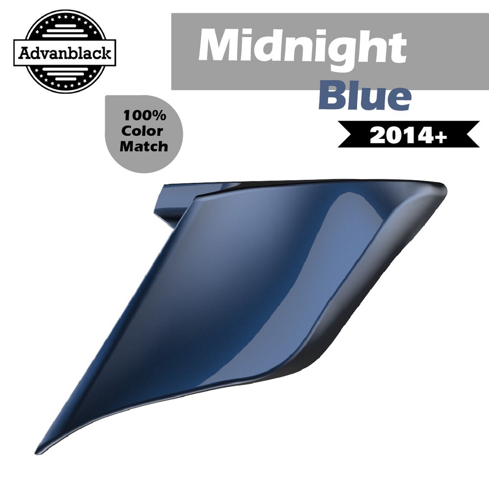 Advanblack Midnight Blue Stretched Extended Side Cover Fits Harley Touring 2014+