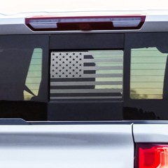 Fit 2019-23 Chevy Silverado Sierra Back Middle Window USA Flag Decal Sticker