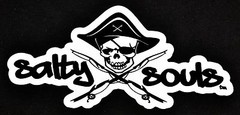 Salty Souls Pirate Skull & Fishing Rods Sticker Decal Salt Beach Surfing Life
