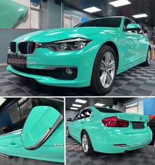 50FT Air Free Green Bright Flat Chrome Metallic Entire Car Vinyl Wrap Sticker US