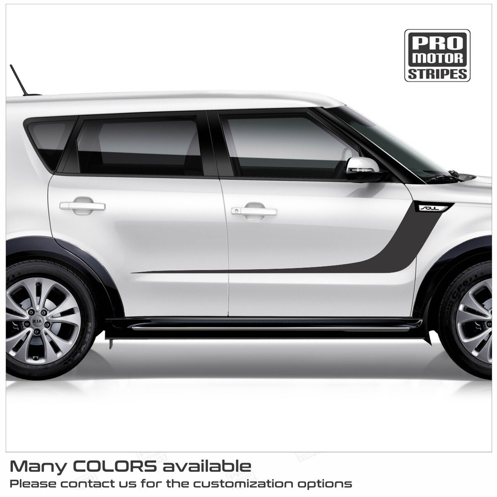 For KIA SOUL 2014-2019 Side Accent Sport Stripes Decals (Choose Color)