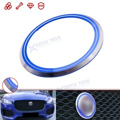 Blue Logo Decor Ring Trim For Jaguar F-Pace XE XF XJ Front Grille Feline Emblem