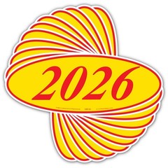EZ-Line Car Dealer Oval Model Year Stickers Large Windshield Stickers Red Yellow