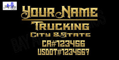 TRUCK DOOR DECALS CUSTOM Gothic Style Font /ONE COLOR OUTDOOR VINYL X2