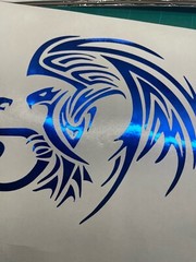 2 Tribal Decal Aztec Mexican Flag Chrome Royal Blue Bumper Stickers Truck Window
