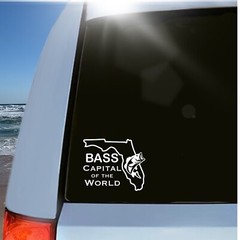 Florida Bass Fishing Decal For Car Windows Or Any Hard Smooth Surface.
