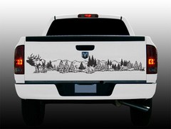 Wildlife Tailgate Graphic Elk Scene 60″ X 12″ Vinyl Decal