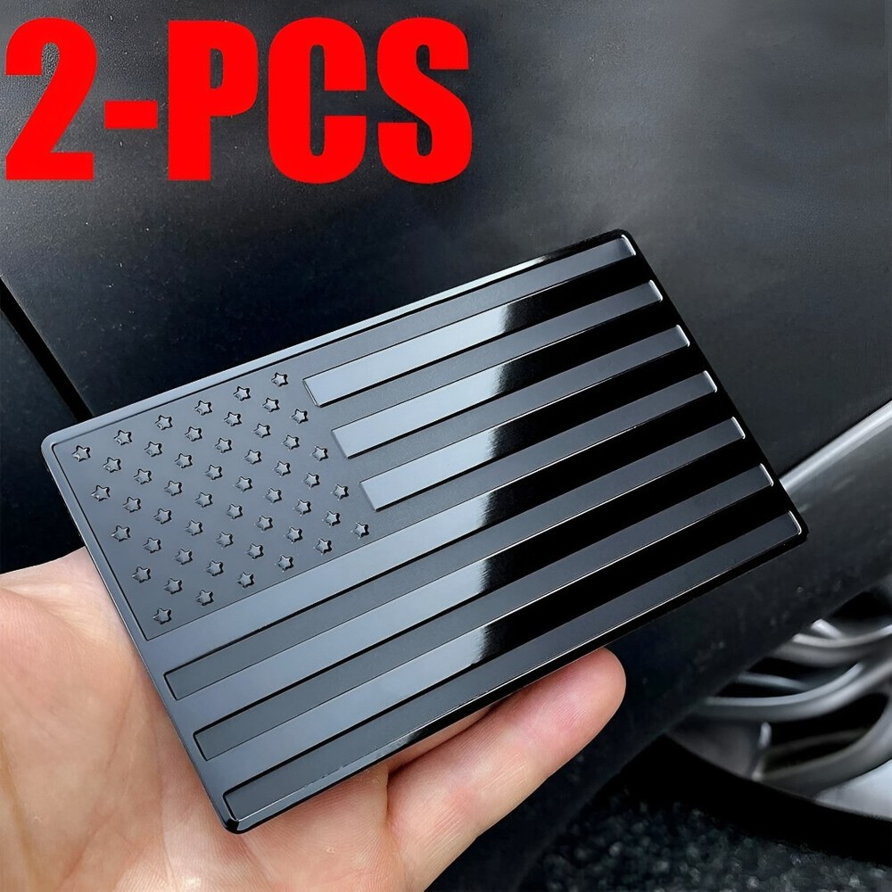 2PCS Metal USA Flag Car Truck Emblem Sticker American Flag Body Decal Accessory