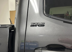 SR5 Matte Black Vinyl Overlay for 2016-2023 Toyota Tacoma OEM Factory Emblem