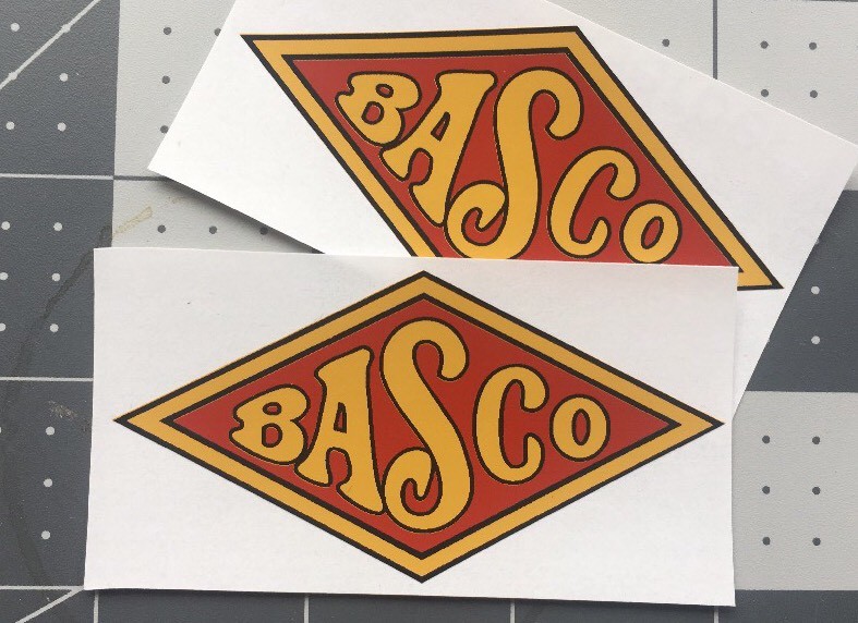 Briggs & Stratton BASCO antique engine decal PB & FH Red And Yellow Set 2