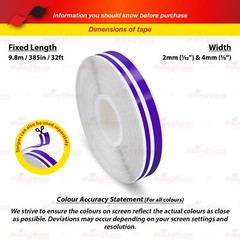 PURPLE 12mm 1/2″ Roll PinStripe PinStriping Double Lines Tape Vinyl Car STICKER