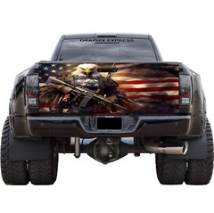Tailgate Wrap American Flag Eagle Vinyl Graphic Decal Sticker, Pickup Decal T341
