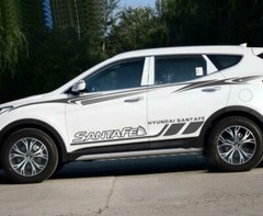 Graphics Car Sticker Side Door Decal Kit For Hyundai Santa Fe Waist Line Stripe
