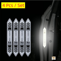 Set of 4 – Car Door Safety Reflective Warning Stickers – Universal Auto Decals