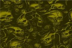 Yellow Ghost Skulls Graphic Decal Vinyl Bike Motorcycle Car Wrap 24×36 Seamless