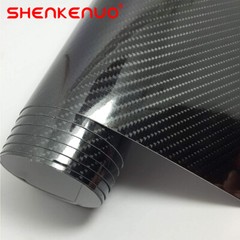 Película de vinilo de Fibra de carbono brillante Auto Interior Wrap Stickers 7D