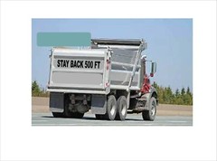 STAY BACK 500 FT Construction Dump Truck Safety Decal Choose Color 5.0″ x 48.0″