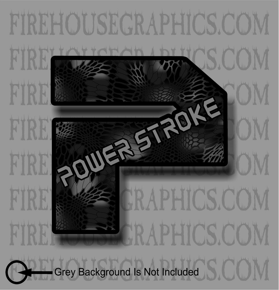 Ford Powerstroke Turbo Diesel P Black Camo Kryptic Window sticker decal