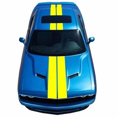 9″ Double Center Racing Stripes Vinyl Decal (Fits CHALLENGER & CHARGER)