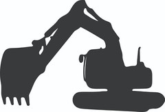 Excavator Style #2 Die Cut Vinyl Decal Transfer Sticker Premium Quality Vinyl