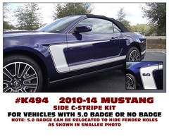 K494 2010-14 FORD MUSTANG – SIDE C-STRIPE KIT – DOES BOTH SIDES