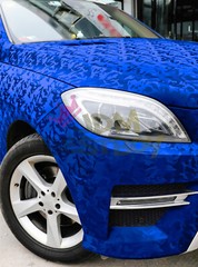 Gloss Camouflage Shadow Camo Royal Blue Car Vinyl Wrap Sticker Decal Film Sheet