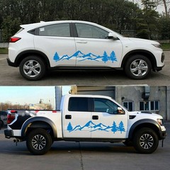 2Pcs Car Sticker Vinyl Forest Graphic Car Decor Waterproof for Camper RV Truck