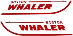 2 Set Boston Whaler Decals for Boat Hull, Marine Grade Sticker (Red 12″ x 2.44″)