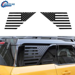 Rear Side Window American Flag Decal Trim Sticker For Bronco Sport 2021+ Black