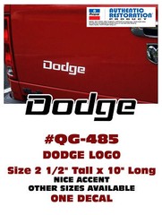 GE-QG-485 DODGE NAME LOGO – SIZE 2 1/2″ TALL x 10″ LONG – ONE DECAL