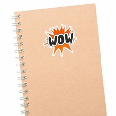 Wow Sticker Decal Fun Funny Pop Art Colorful