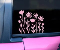 Wild Flowers Decal, Flowers, Vinyl Car Sticker, Laptop Décor, Kindle Decoration