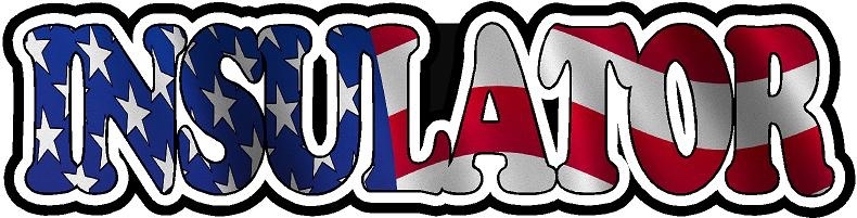 Insulator Insulation Decal American US USA Waving Flag Hard Hart Sticker Decal