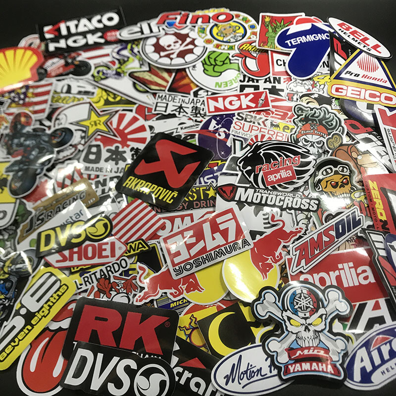 120Pcs Mixed JDM Stickers Motocross Motorcycle Car ATV Racing Bike Helmet Decals