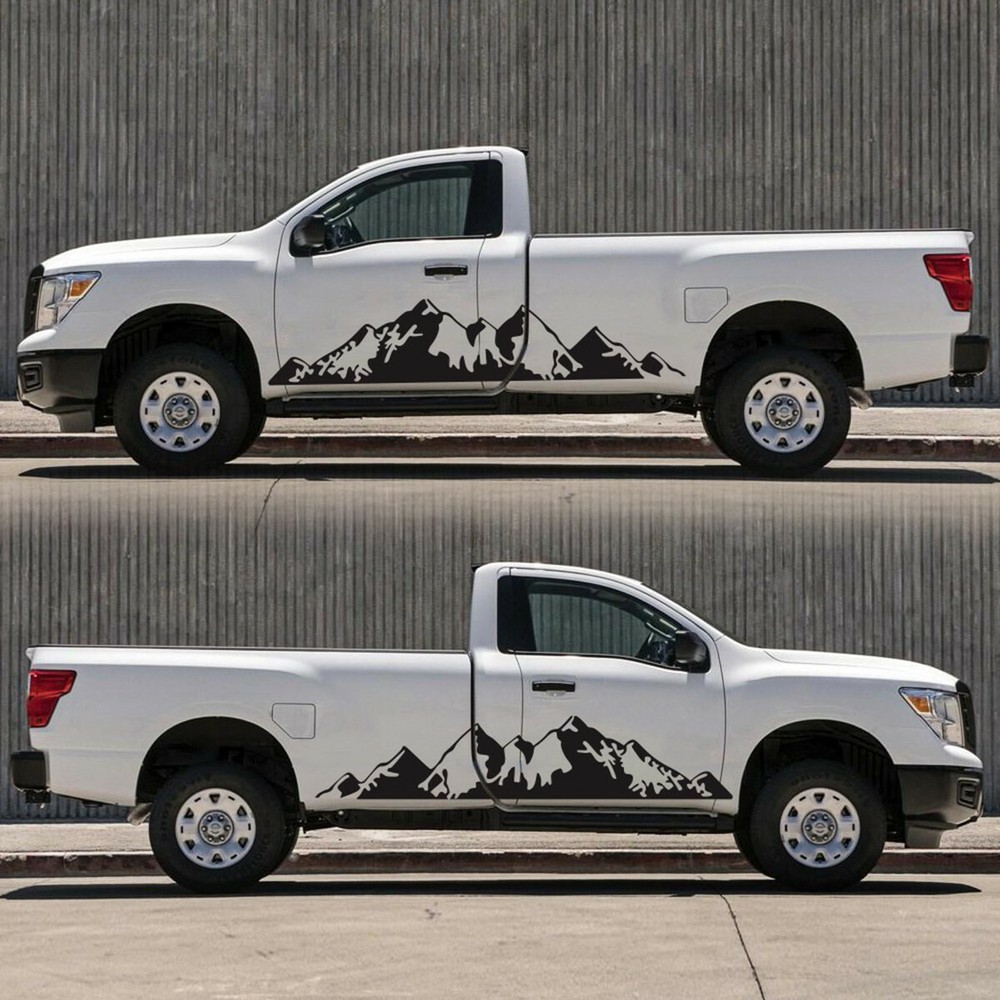 2pcs Mountain Range Scene Vinyl Decal Sticker Fit for Car Truck Side Door DIY