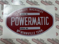 Powermatic Quality Machinery McMinnville Tenn Decals reproduction Set 2