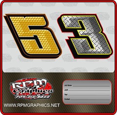 RACING GO KART Chiseled number package,sticker,graphics,lettering